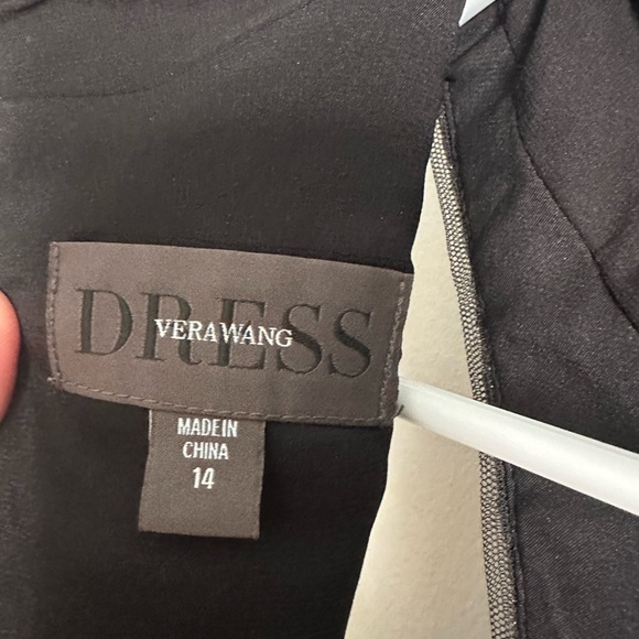 Vera Wang Women's Metallic Embroidered Mock Neck High Low Dress Size 14 - Picture 5 of 14